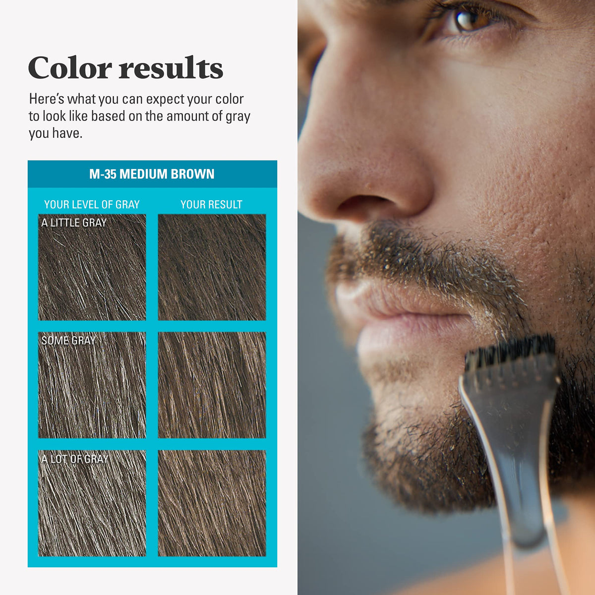 JUST FOR MEN Mustache & Beard Dye Medium Brown M-35, 3 Pack (3 Pack)