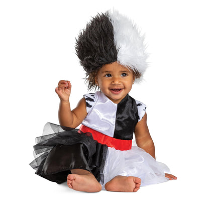 Déguisement de bébé Cruella, costume officiel Disney pour Halloween, (6-12 mois)