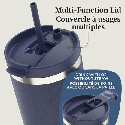 Contigo Streeterville Tumbler Giftset, 40 oz (1.18 L), Insulated Stainless Steel Water Bottle with Straw, Lid and Handle, Glacier & Indigo, 2 Pack 🍁 All In One Marketplace Canada