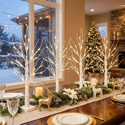 EAMBRITE Christmas Decorations, 4 Pack 2 FT Lighted Birch Tree, Christmas Tree Battery Operated with Timer, Gift Holder Tabletop Centerpiece for Home Decor 🍁 All In One Marketplace Canada