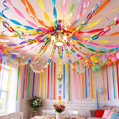 8 Rolls Crepe Paper Streamers, Rainbow Streamers Birthday Decorations 🍁 All In One Marketplace Canada