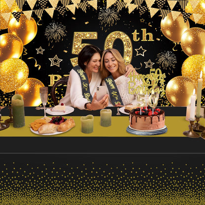 YeohJoy 50th Birthday Decorations for Men Women Black Gold 🍁 All In One Marketplace Canada