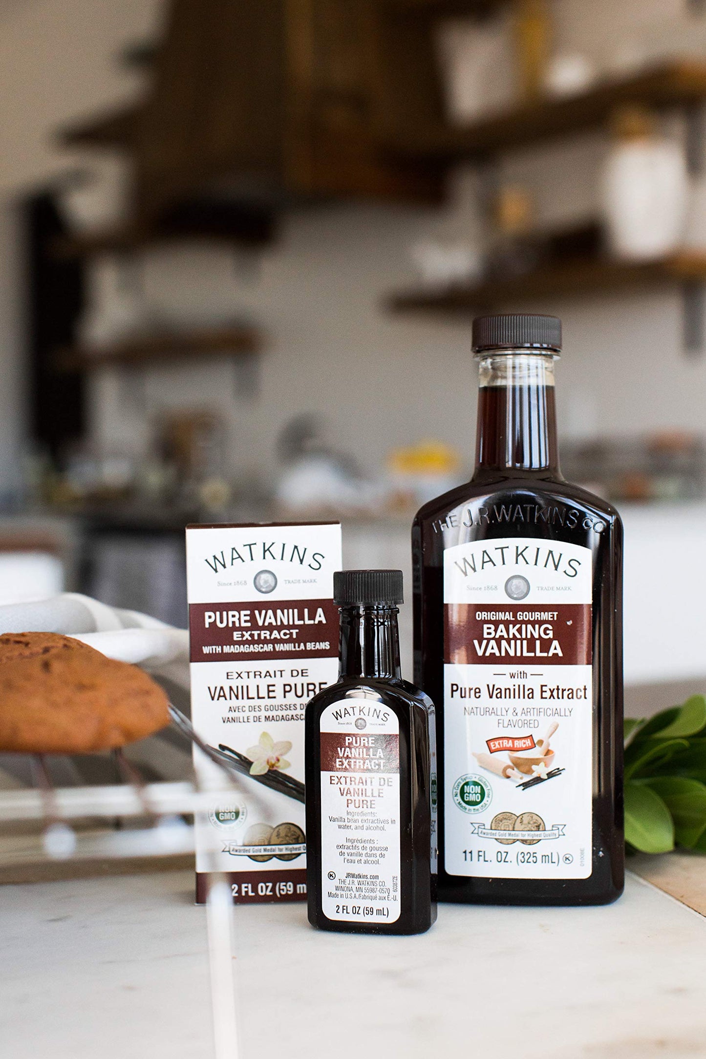 Watkins Pure Vanilla Extract with Madagascar Vanilla Beans, Non-GMO, Kosher, 118 ml, 1 Count 🍁 All In One Marketplace Canada