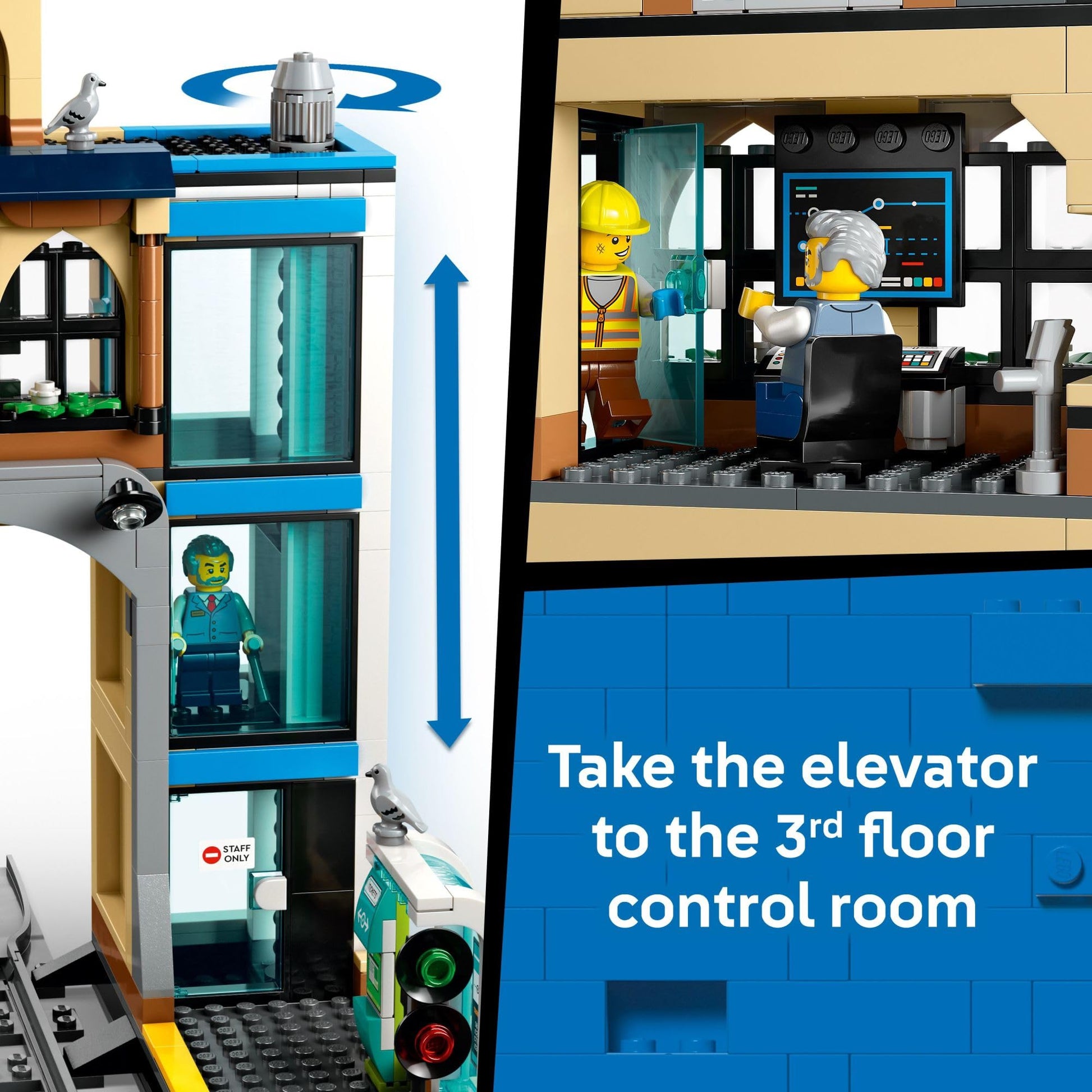 LEGO City Central Train Station Building Toy - Multi-Level Pretend Play Set for Boys & Girls, Ages 7+ - Building Blocks for Kids - Gift Idea for Birthdays - 60469 LEGO