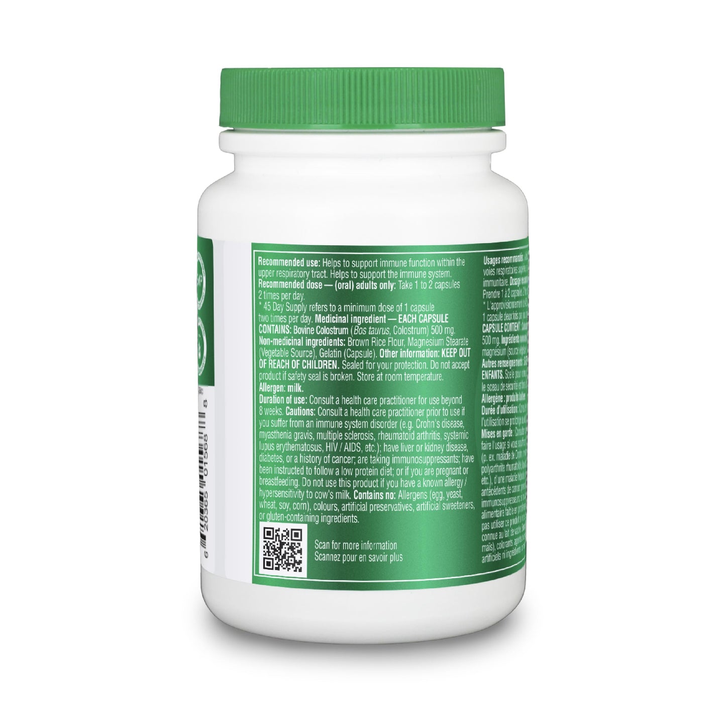 Organika Colostrum (Bovine)- Immune Support, Grass-Fed- 90caps Organika