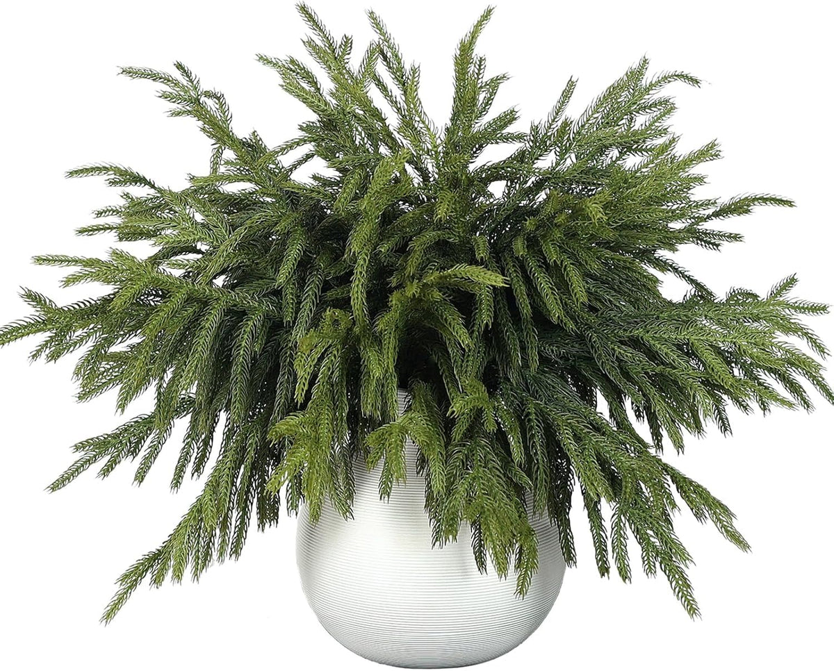 EWRITN Artificial Norfolk Pine Branches, 16 Pieces, Faux Christmas Greenery Stems for Indoor Outdoor Holiday Home Decor 🍁 All In One Marketplace Canada