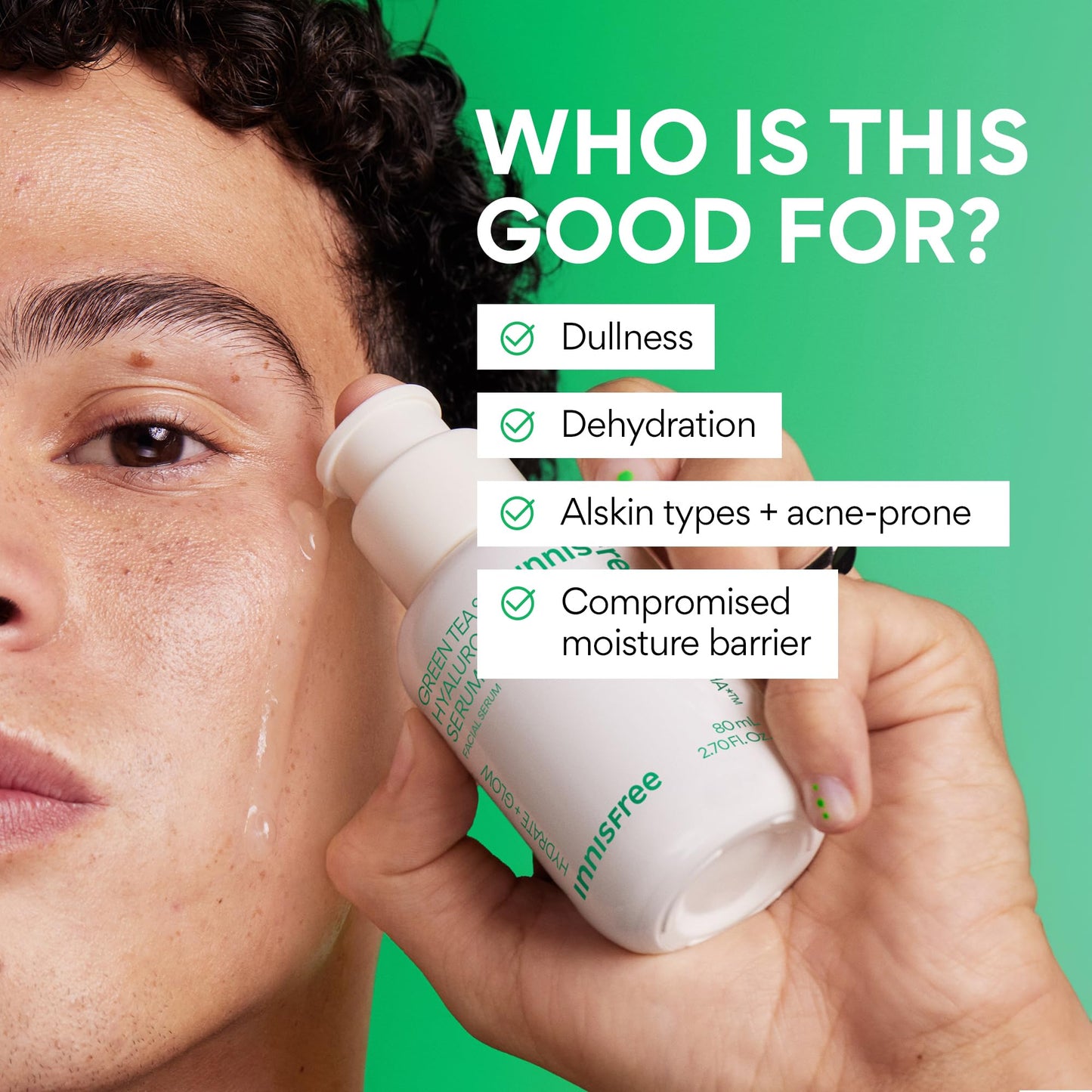 innisfree Green Tea Seed Hydrating Serum with Hyaluronic Acid & Niacinamide, Korean Face Serum for Glow innisfree