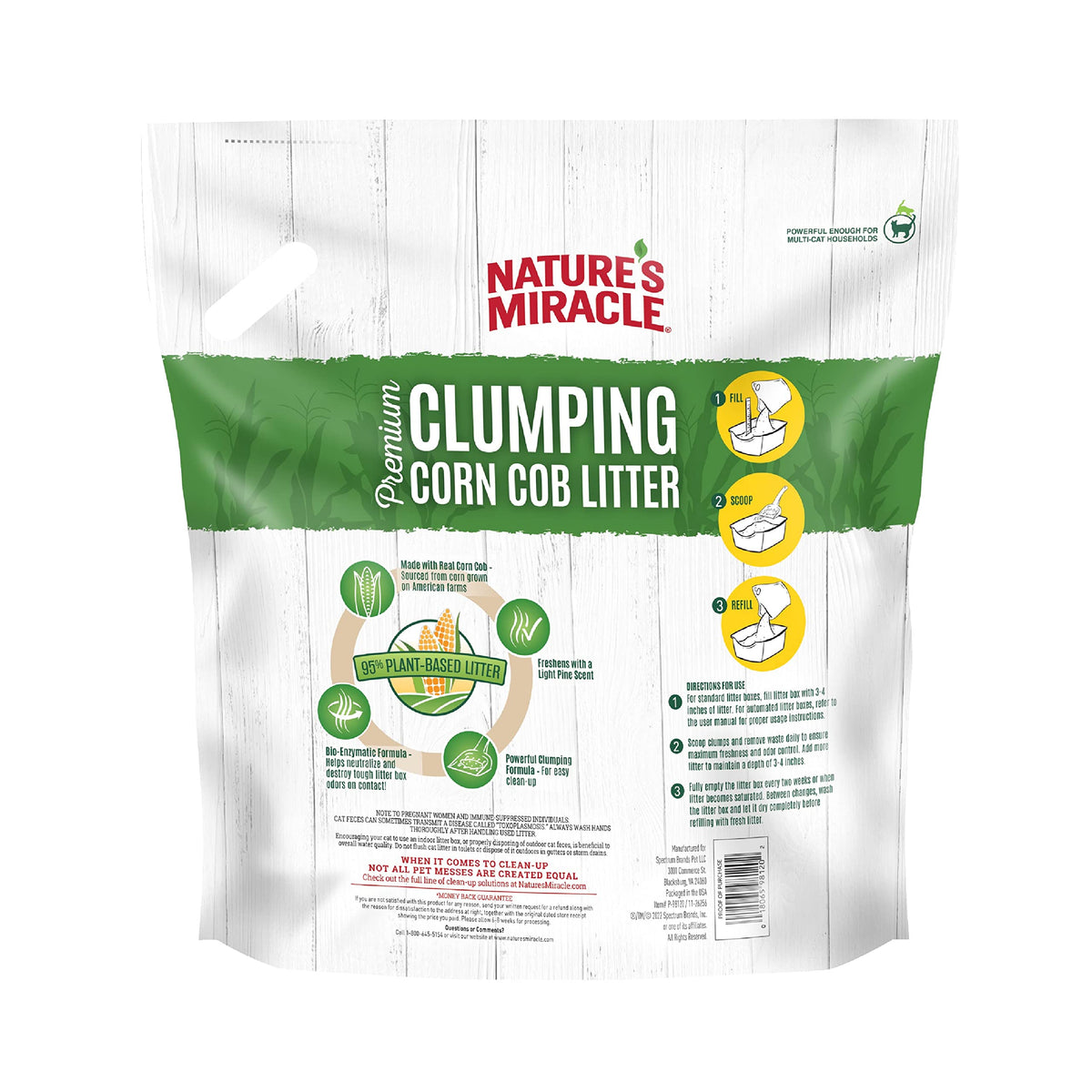 Nature's Miracle Premium Corn Cob Litter 18lbs