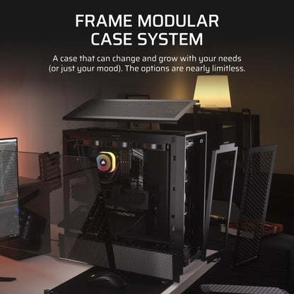 CORSAIR Frame 4000D RS Modular High Airflow Mid-Tower PC Case – 3X CORSAIR RS Fans – InfiniRail™ Fan Mounting System – Fits Multiple 360mm Radiators – Reverse Connector Motherboard Compatible – Black 🍁 All In One Marketplace Canada