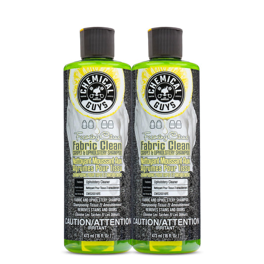 Chemical Guys Foaming Citrus Fabric Clean Carpet And Upholstery Shampoo And Odor Eliminator, Safe for Cars, Trucks, SUVs, Motorcycles, RVs & More, 473 ml, 2 Pack 🍁 All In One Marketplace Canada