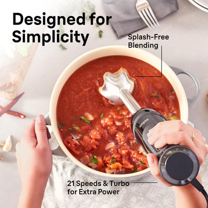 Braun MQ5000 Vario Hand Blender Stick – 21-Speed Immersion Blender Handheld with Turbo Boost, Stainless Steel Blades, SplashControl, EasyClick System, 400W, Mixer for Soups & Smoothies - Available at All In One Marketplace Canada