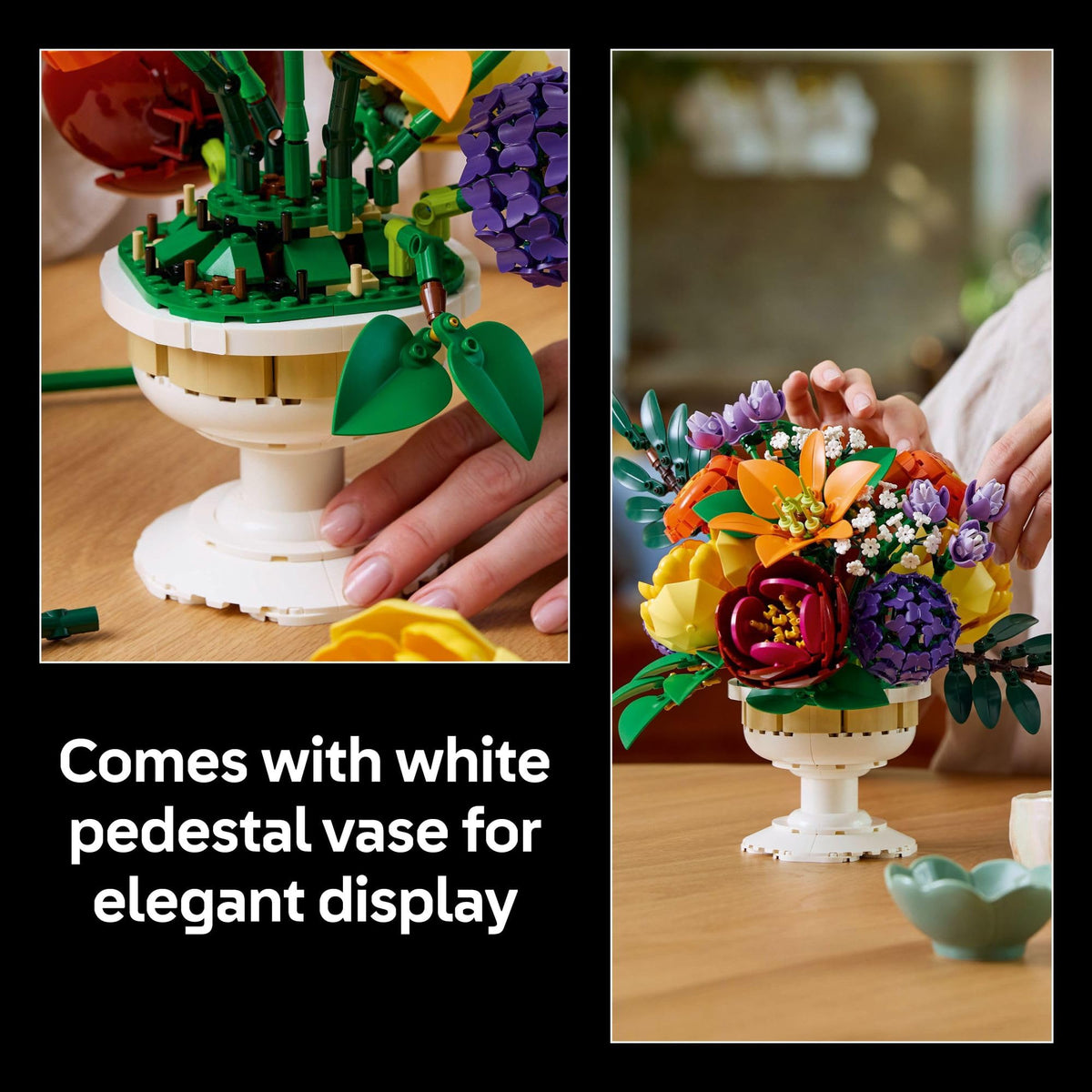 LEGO Botanicals Flower Arrangement Artificial Flowers Building Set - Wedding Decor for Table Display - Gift for Wedding, Bridesmaid - Unique Bouquet for Adults, Ages 18+ - 10345