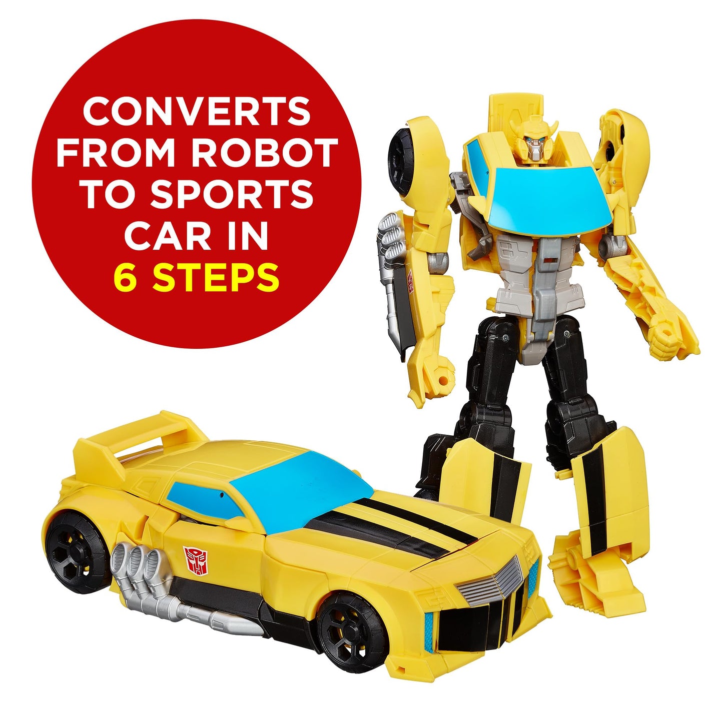 Transformers Toys Heroic Bumblebee Action Figure - Timeless Large-Scale Figure, Changes into Yellow Toy Car - Toys for Kids 6 and Up, 11-inch (Amazon Exclusive) Transformers