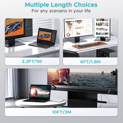 WARRKY 4K DisplayPort to HDMI Cable 6FT [UHD, Metal Case] Uni-Directional Display Port Source to HDMI Screen, 1080P@120Hz DP Computer to HDMI Monitor Cord Fit for Nvidia, AMD, HP, Dell, Asus, Lenovo - Available at All In One Marketplace Canada