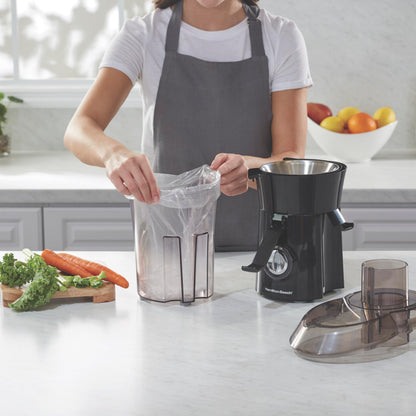 Hamilton Beach Big Mouth 3 inch Feed Chute Juice Extractor for Whole Fruits & Veggies, Easy Clean stainless steel strainer, Centrifugal Extractor, BPA Free, large Pulp bin, 800W, Black, 67601AG