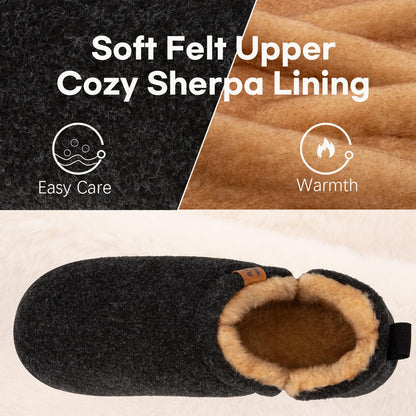 LongBay Men's Memory Foam Winter Slippers Dark Black,9-10 🍁 All In One Marketplace Canada
