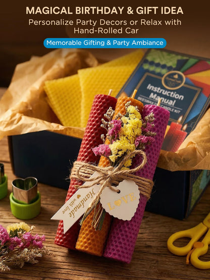 LumaCraft Beeswax Sheets for Candle Making Kit – 16PCS 100% Pure Natural Beeswax Candle Sheets for Rolling Candles – DIY Handmade Candle Making Kit for Family Holiday Party Gift Craft Decor 🍁 All In One Marketplace Canada