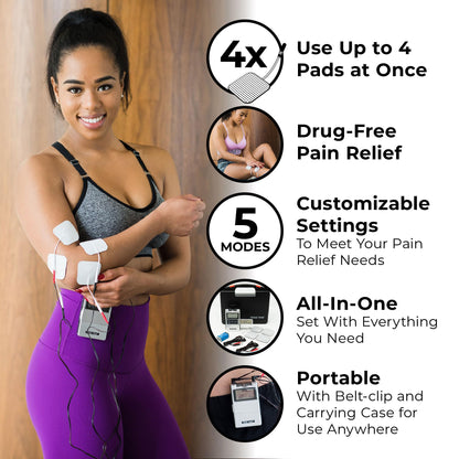 TENS 7000 Digital TENS Machine with Accessories - Muscle Stimulator Machine for Back Pain Relief, Sciatica, Neck, Nerve, Shoulder, Hip, Elbow, Muscle Pain Relief - Available at All In One Marketplace Canada