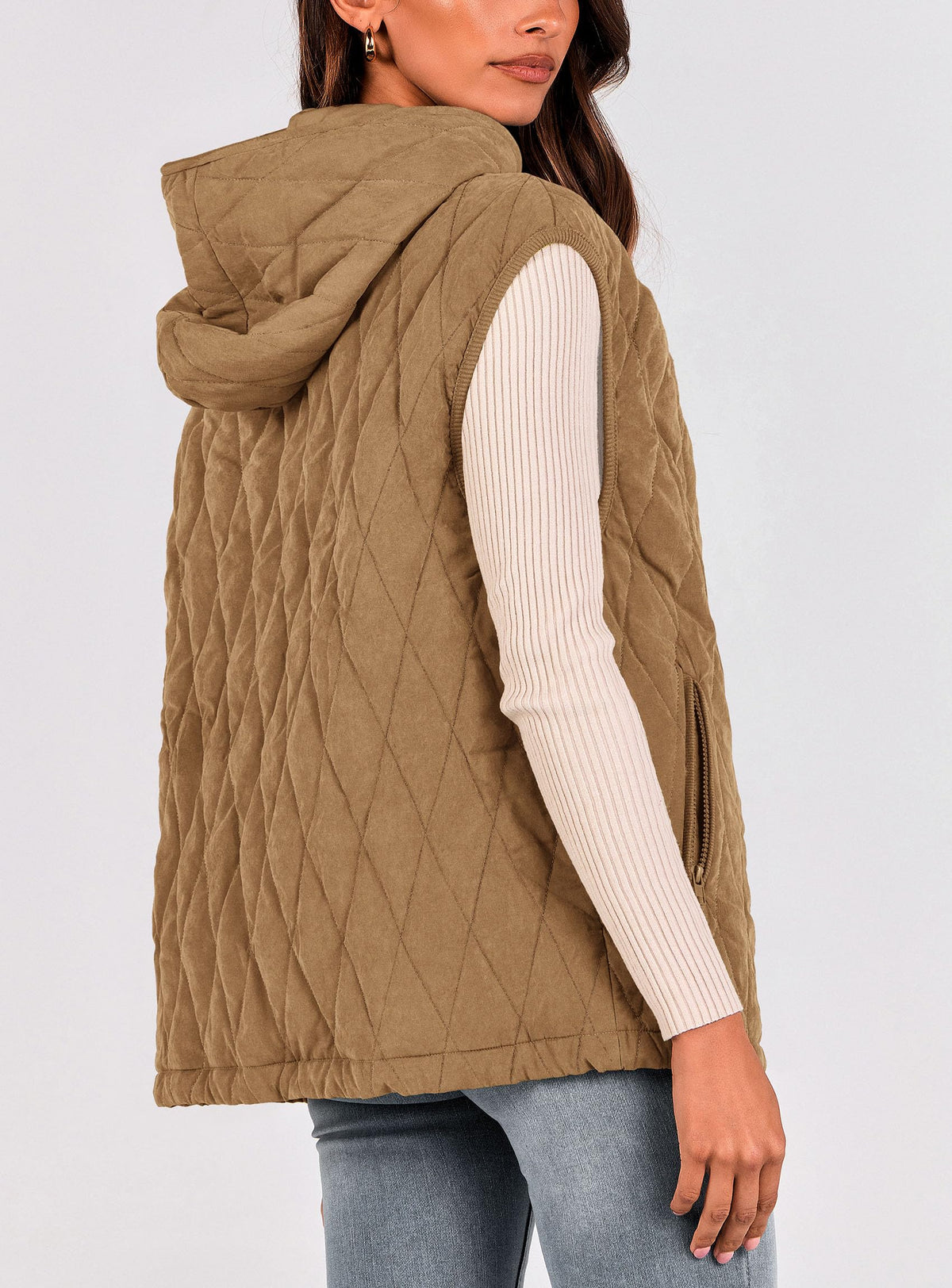 PRETTYGARDEN Women's 2026 Fall Spring Vest Casual Sleeveless Hooded Zip Up Jacket Trendy Winter Coat Outerwear (Camel,X-Large) 🍁 All In One Marketplace Canada