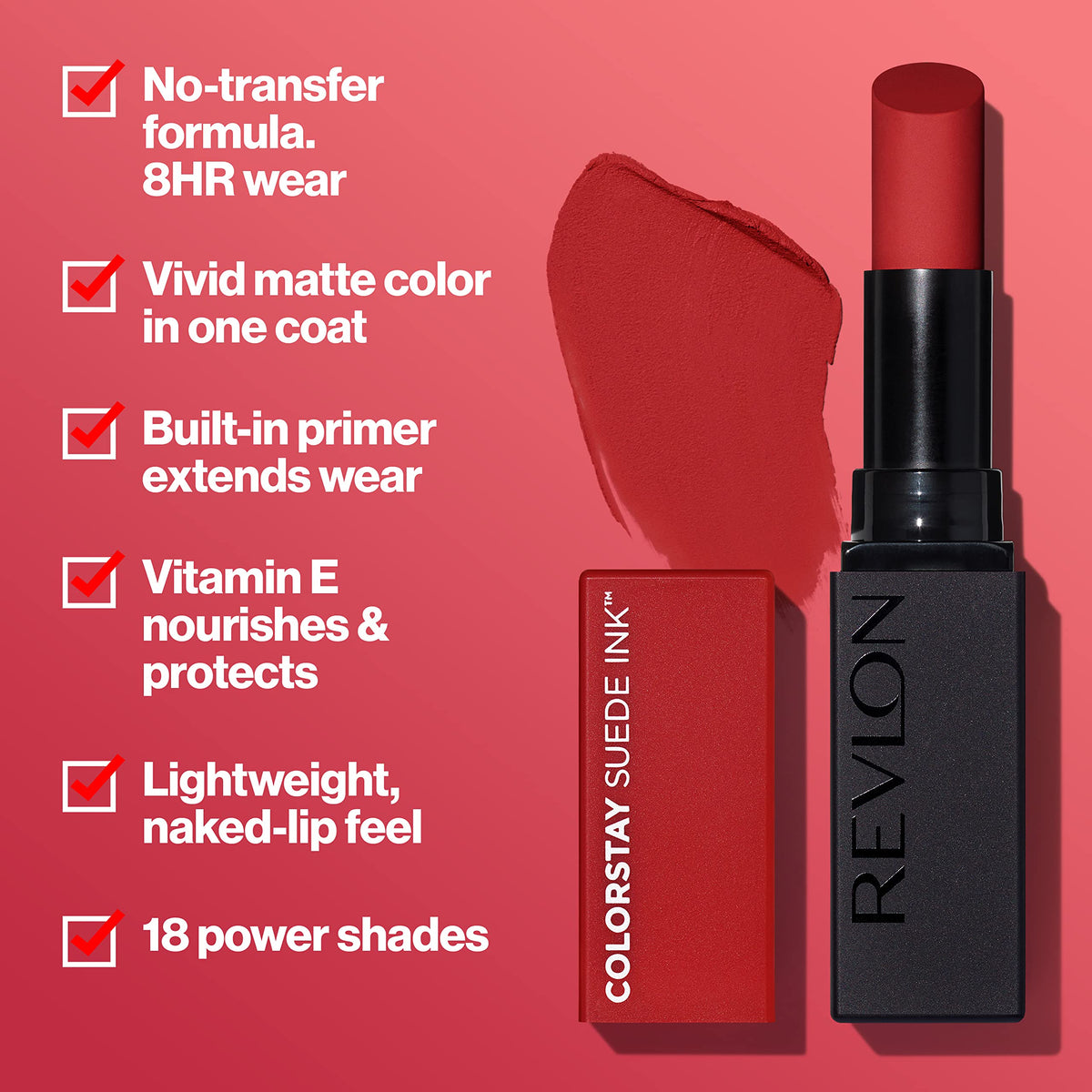 REVLON Lipstick, ColorStay Suede Ink, Built-in Primer, Infused with Vitamin E, Waterproof, Smudgeproof, Matte Color, 019 In the Zone (Pack of 1)