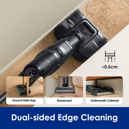Tineco Floor ONE S7 Stretch Ultra Cordless Wet Dry Vacuum Cleaner, 180°Lay-Flat Anti-Tangle Design, 50 Minutes Runtime, 185℉ Flashdry Self-Cleaning, Dual-Sided Edge Cleaning - Available at All In One Marketplace Canada