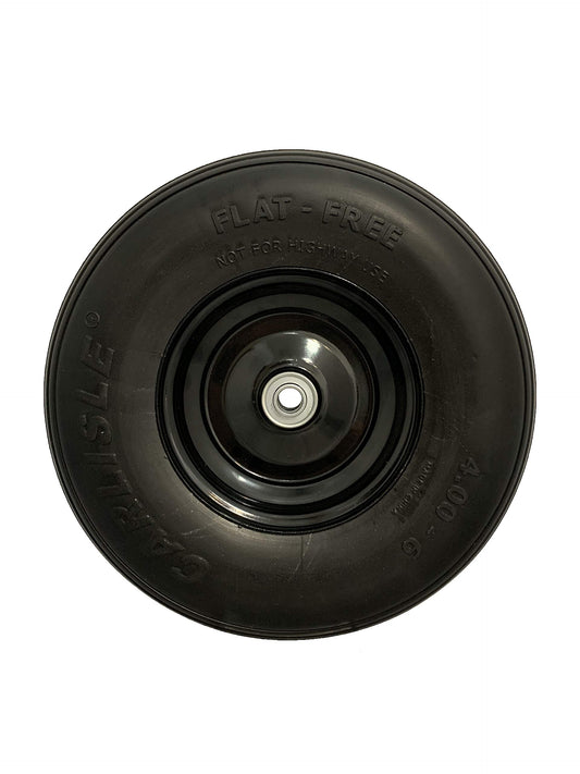 Easy Fit 4.00-6 Flat-Free Wheel Assembly for Residential Wheelbarrow Black Marathon