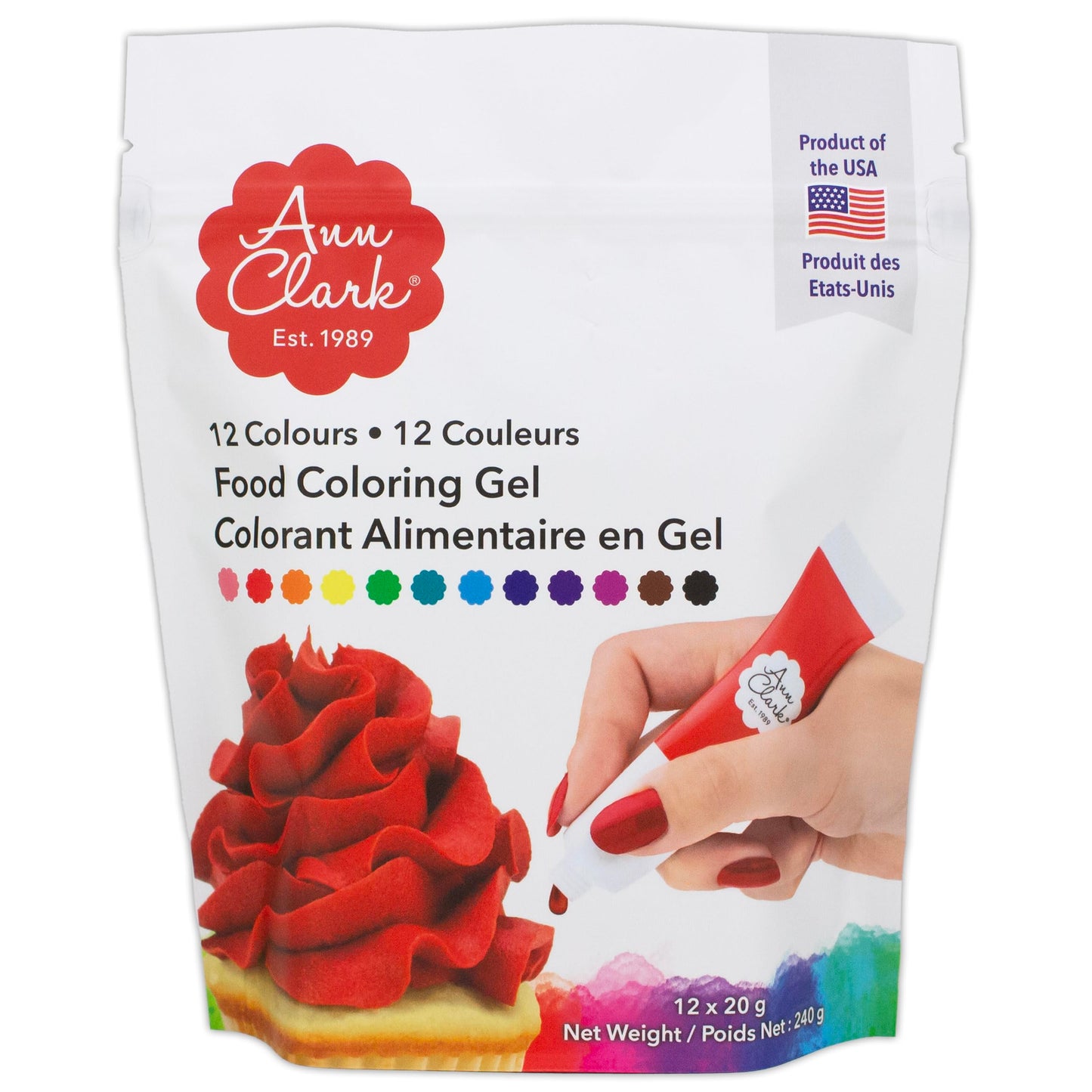 Ann Clark Professional-Grade Gel Food Colouring 12-Pack – Made in USA