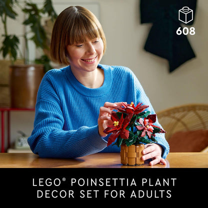 LEGO Icons Poinsettia Building Sets for Adults - Artificial Flowers for Decoration - Festive Holiday Flowers for Table Centerpiece - 10370 🍁 All In One Marketplace Canada