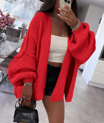 PRETTYGARDEN Womens Open Front Oversized Cardigan Sweaters Red 🍁 All In One Marketplace Canada