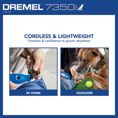 Dremel 7350-PET 4V Pet & Dog Nail Grinder, Easy-to-Use & Safe Nail Trimmer, Professional Pet Grooming Kit - Works on Large, Medium, Small Dogs & Cats Dremel