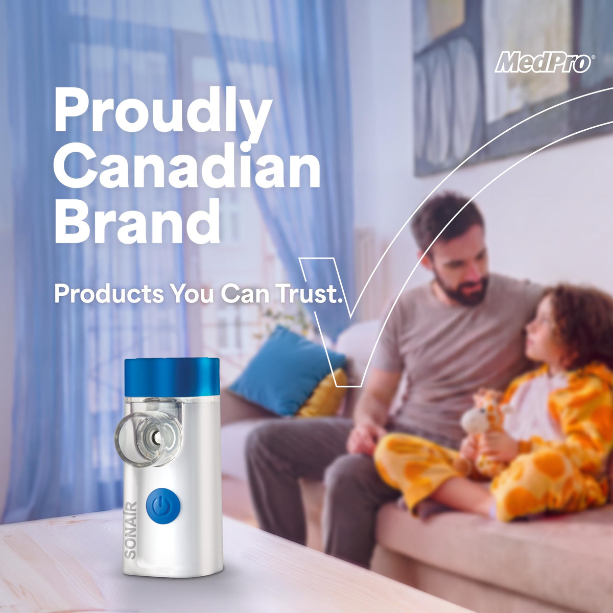 MedPro Sonair Portable Mesh Nebulizer for Adults & Kids, Rechargeable