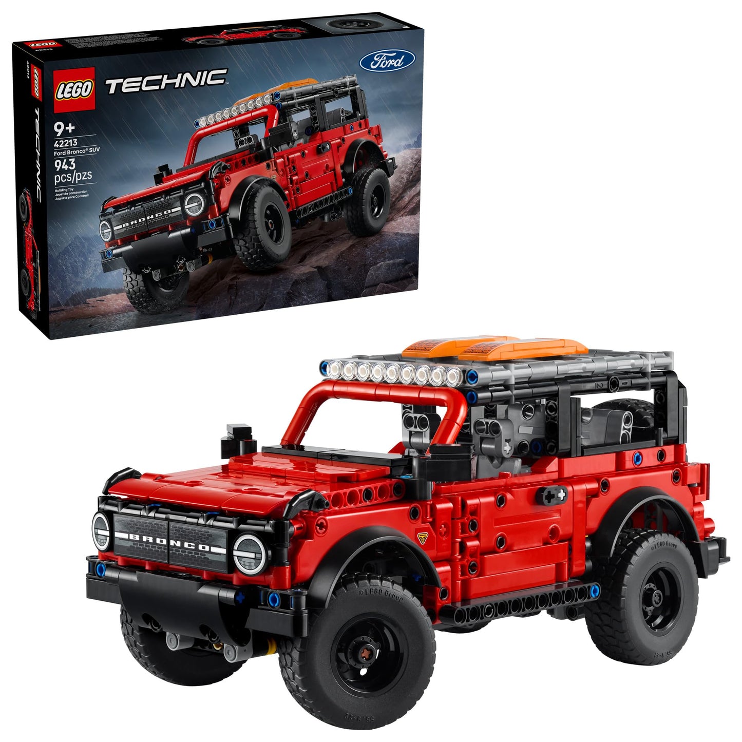 LEGO Technic Ford Bronco Kids Toy Car - Building Toy for Boys and Girls, Ages 10+ - Car Toy and Model Kit - Makes a Cool Birthday Gift for Kids - Authentic Ford Bronco Trim & Details - 42213 LEGO