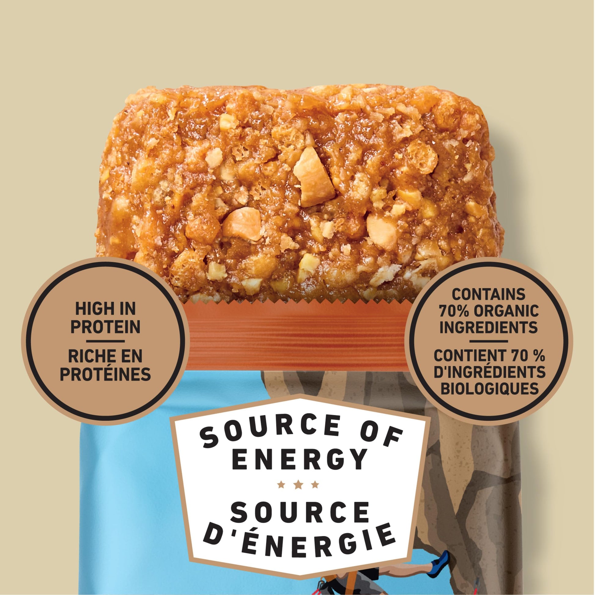 CLIF BAR Energy Bars, Crunchy Peanut Butter, Granola Bar, High in Protein, Contains 70% Organic Ingredients, 1.02 kg (Pack of 15) - Available at All In One Marketplace Canada