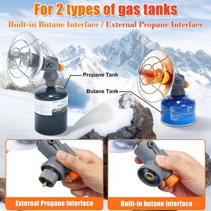 GFTIME Portable Camping Heater, 4,300 BTU 2-in-1 Propane & Butane Heater with High-Altitude Ignition, Tent Heater for Outdoor, Hiking, Fishing, Patio, Fast Heat, Adjustable Portable Heater for Winter 🍁 All In One Marketplace Canada