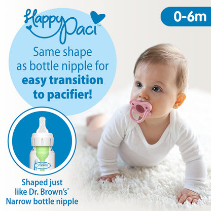 Dr. Brown's Options+ Slow Flow Preemie and Newborn Anti-Colic Bottle Set with 4oz Bottles and HappyPaci - Pink 🍁 All In One Marketplace Canada