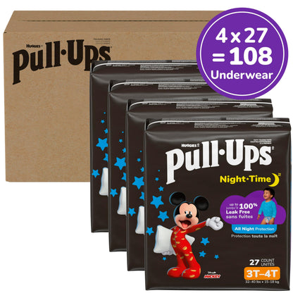 Pull-Ups Boys' Night-Time Potty Training Pants, 3T-4T, 108 Count Pull-Ups