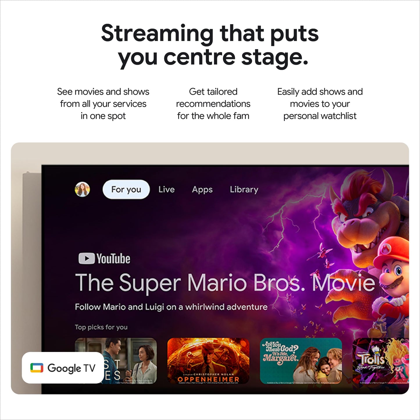 Google TV Streamer (4K) - Fast Streaming Entertainment With Voice Search Remote - Watch Movies, Shows, Live TV, and Netflix in 4K HDR - Smart Home Control - 32 GB Storage - Porcelain