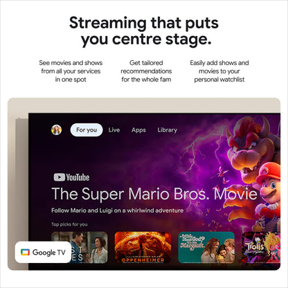 Google TV Streamer (4K) - Fast Streaming Entertainment With Voice Search Remote - Watch Movies, Shows, Live TV, and Netflix in 4K HDR - Smart Home Control - 32 GB Storage - Porcelain