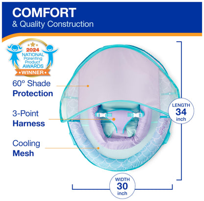 Swimways Infant Spring Float, Baby Pool Float with Canopy & UPF Protection, Swimming Pool Accessories for Kids 3-9 Months, Mermaid 🍁 All In One Marketplace Canada SwimWays
