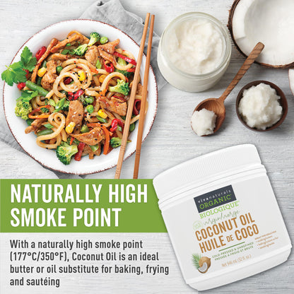 Viva Naturals Organic Virgin Coconut Oil, 32 fl oz (946 mL) – Coconut Oil for Hair, Skin, Cooking & Baking – Cold-Pressed, Unrefined & Non-GMO – Keto & Paleo Certified – BPA-Free Jar