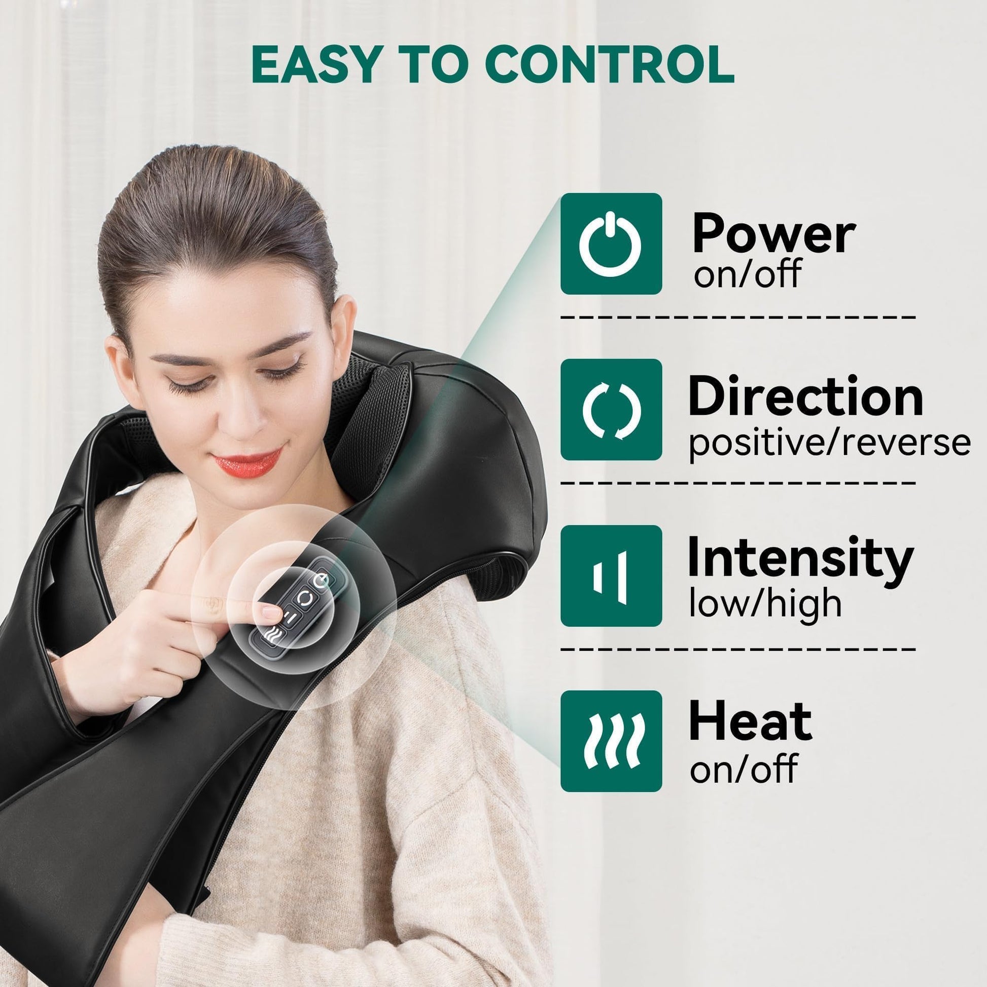 Snailax Cordless Shiatsu Neck Massager, Kneading Shoulder Massage with Heat 🍁 All In One Marketplace Canada Snailax