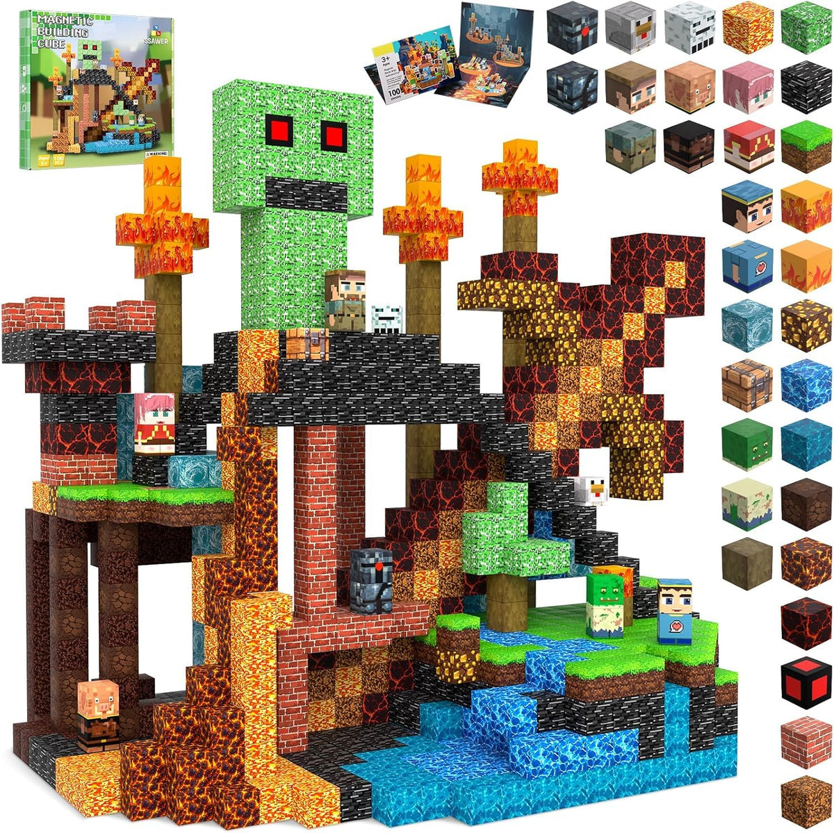 SSAWER Magnetic Blocks, 100PCS STEM Toys Building Cube Boys Birthday Gifts 🍁 All In One Marketplace Canada