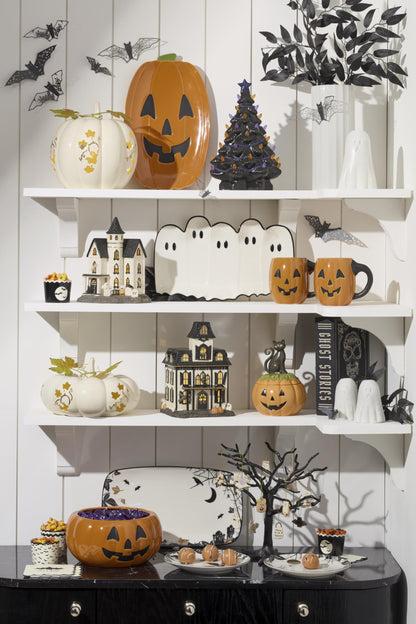Figurine Lenox Treasured Traditions, sapin noir lumineux pour Halloween et Noël