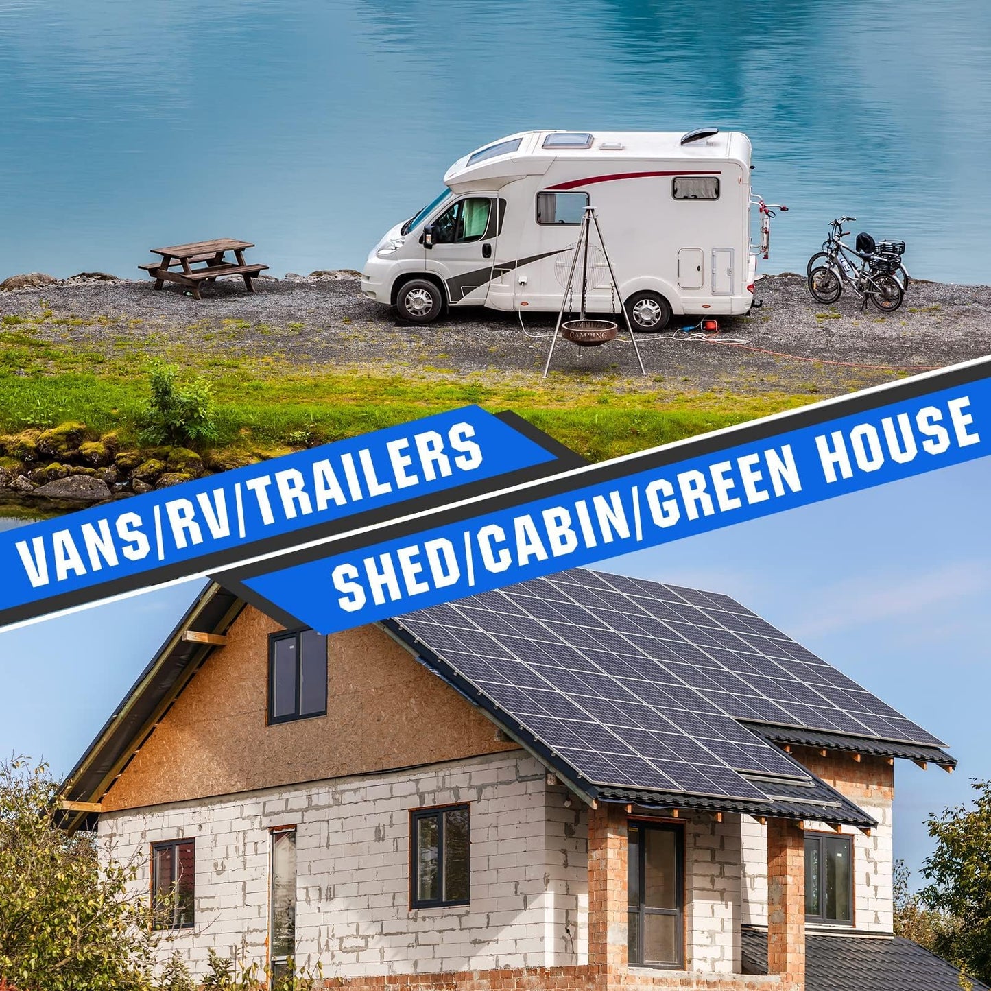 ECO-WORTHY 200 Watts 12 Volts Solar Panel Kit with N-Type Bifacial Solar Panel and 30A PWM Charge Controller for RV, Camper, Shed, Trailer, Cabins, Water Pump and Any Other Off Grid Applications - Available at All In One Marketplace Canada