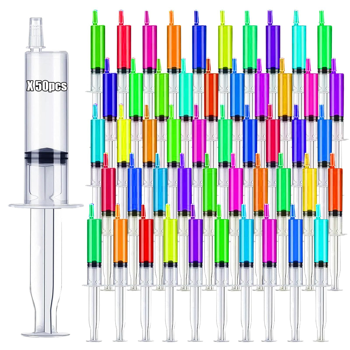 50 Pack Syringes with Tip Cap, 20ml Liquid Syringe BPA-Free Suringes, Washable, Durable, Party Nurses, Halloween, Thanksgiving Day, Birthday Nurses, Christmas 🍁 All In One Marketplace Canada