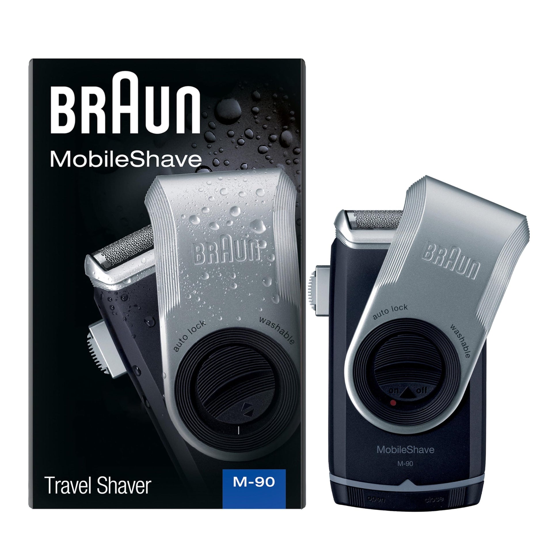 Braun M90 Mobile Shaver for Precision Trimming, Great for Travel, Black/Silver - Available at All In One Marketplace Canada