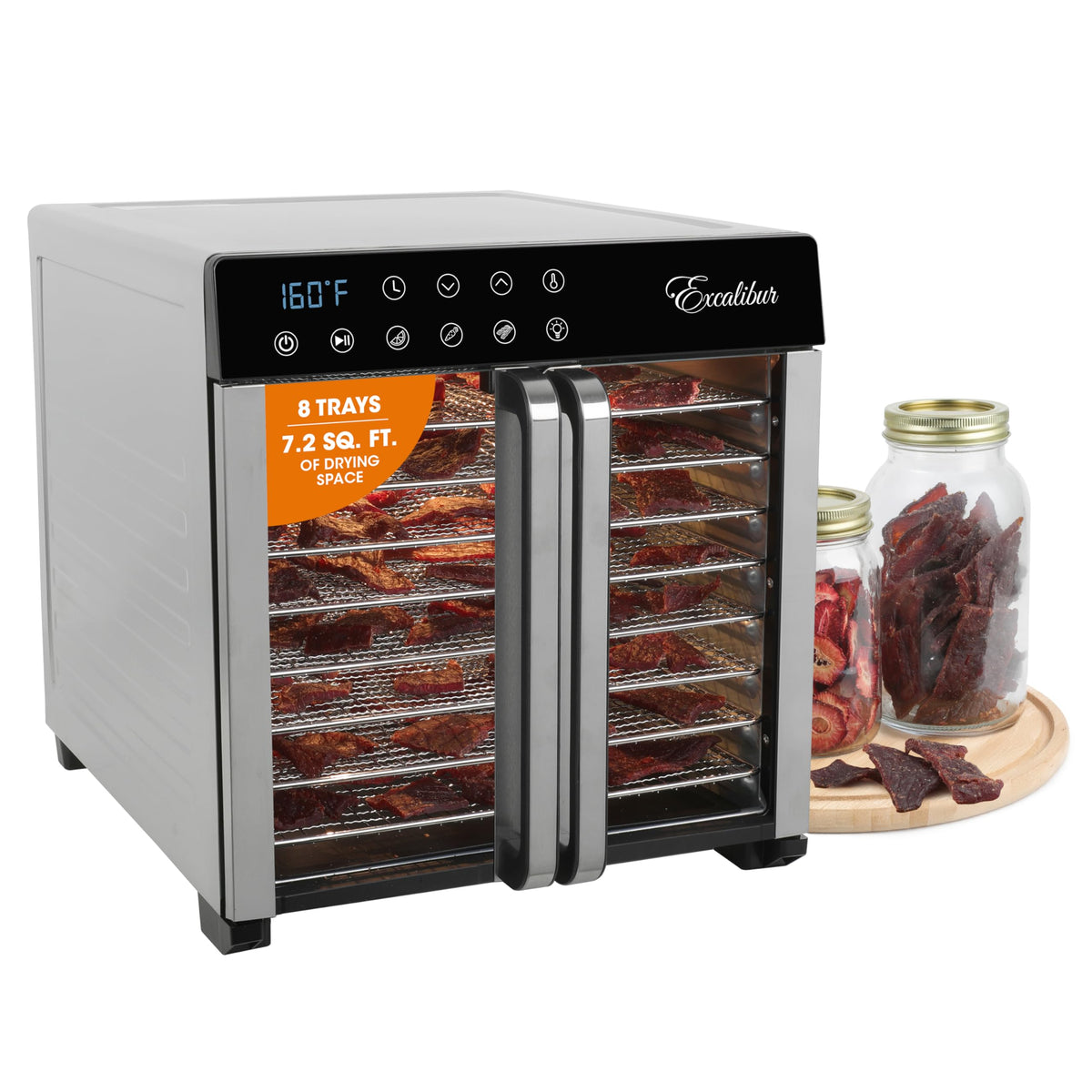 Excalibur 8 Tray Select Digital Dehydrator, in Stainless Steel (DH08SCSS13)
