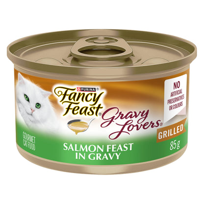 Fancy Feast Gravy Lovers Wet Cat Food, Salmon Feast in Gravy 85g (24 Pack) Fancy Feast