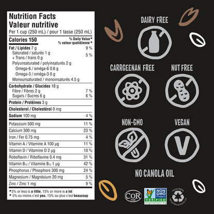 Earth's Own Barista Oat Milk - 946mL Plant-Based Beverage | Dairy Free, Vegan, Nut Free | Canadian Made | Case of 12