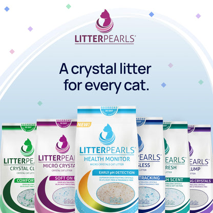 Litter Pearls Micro Crystals Unscented Non-Clumping Crystal Cat Litter with Odorbond, 7 lb, White, Clear and Blue Crystals (LPMC7) Litter Pearls